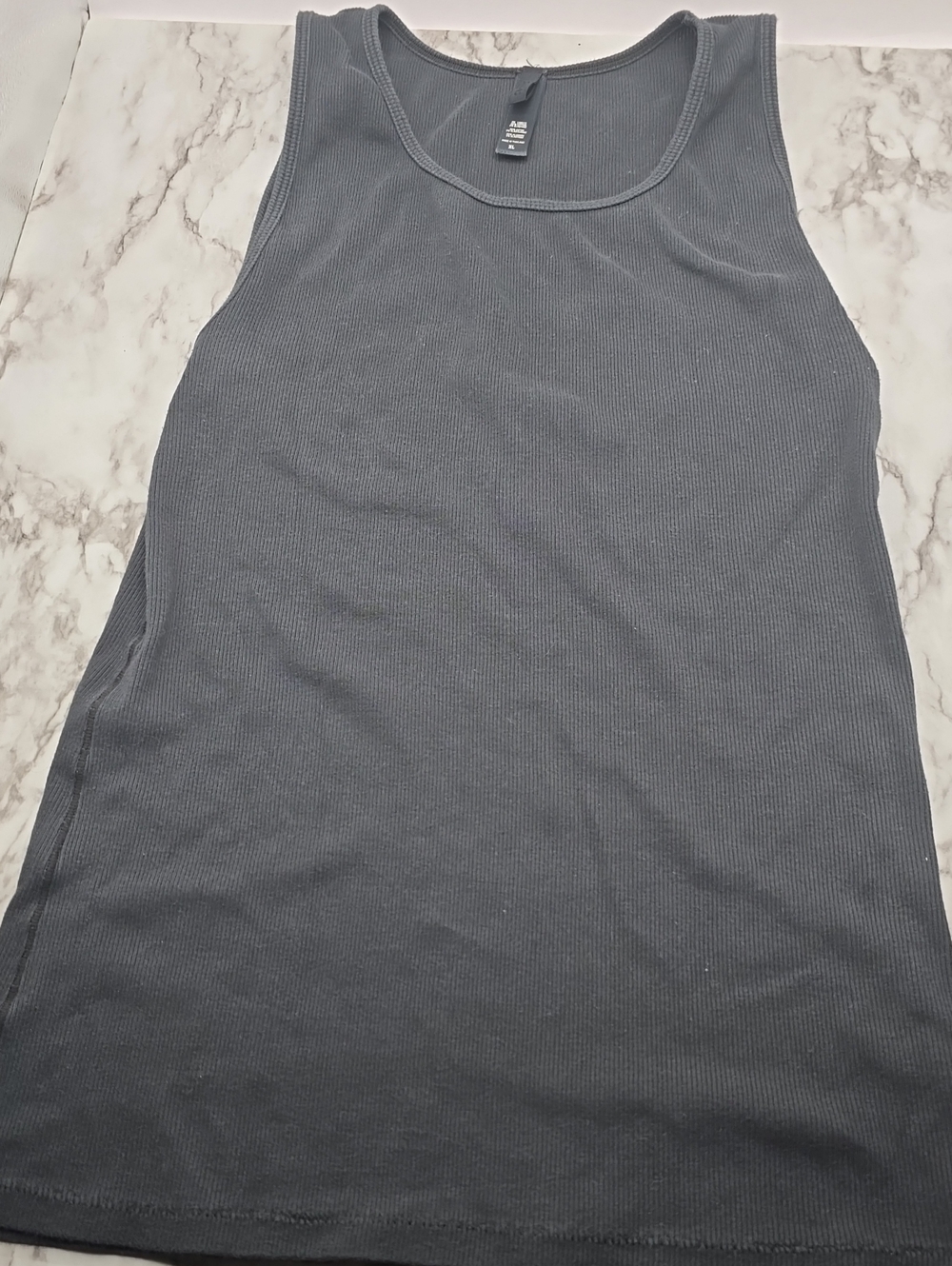 Black Ribbed Skims Tank